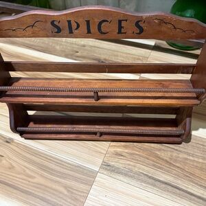 Wooden vintage 2 tier Spice Rack